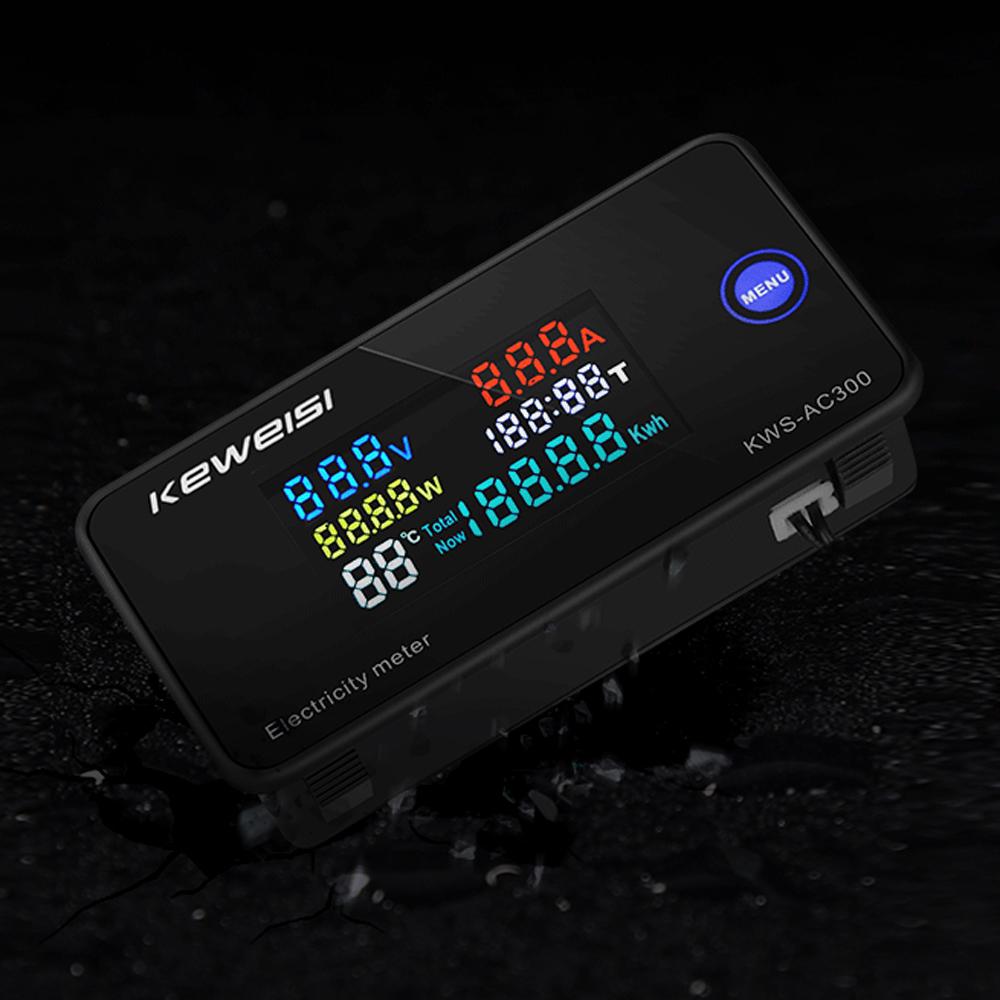 AC50-300V Цифровой вольтметр Амперметр Устройство измерения силы тока, напряжения, температуры и влажности