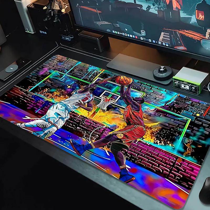 Basketball Match Color Mouse Pad Large Gaming Table Cushion Non-slip Laptop Tablet Big Mousepad XXL Mat Mini PC Playmat With Lock edge