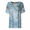 Women's T Shirt Tee Printed Short Sleeve Daily Weekend Fashion Basic V Neck Regular Top