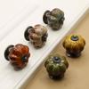 European Style Ceramic Pumpkin Handle Leopard Pattern Door Pull Handles Cabinet Knob  Wardrobe