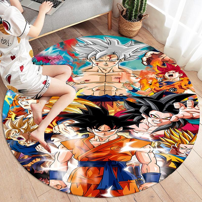 Dragon Ball Z Round Area Rug Carpet Rug For Living Room Bedroom Sofa Playroom Decor Nonslip Floor Mat