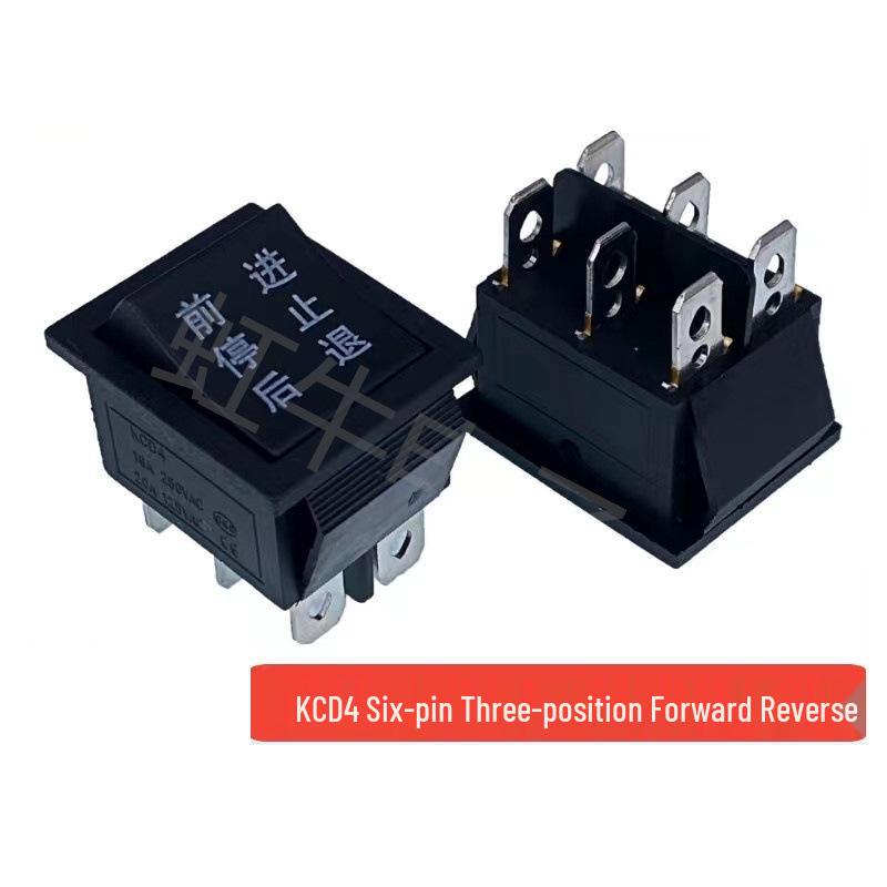 KCD4 6-Pin 3-Position Rocker Switch for Toy Cars & Go-Karts: Forward, Stop, Reverse