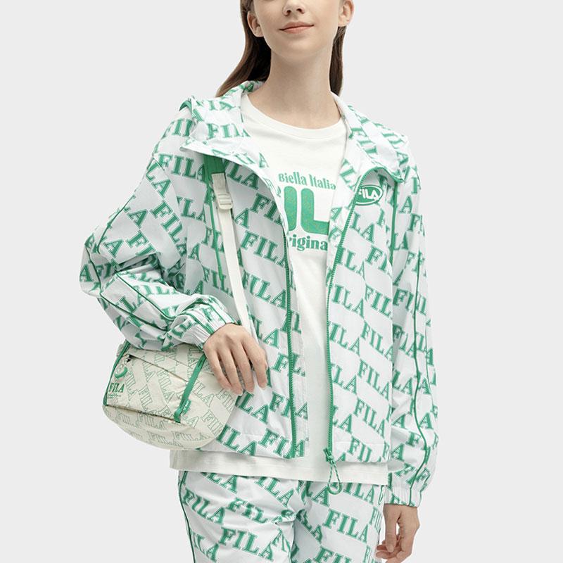 Fila Повседневная тканая куртка с капюшоном и принтом букв Женские куртки F11W419703F-ZB