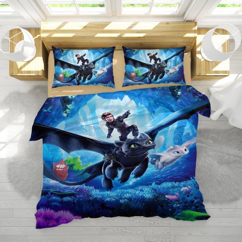Cozy How To Train Your Dragon Design Bedding Set Crafted With Premium Polyester