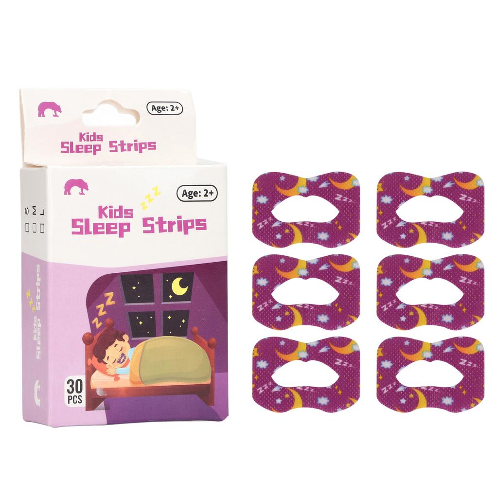 Kids Sleep Strip Mouth Shape Reducing Mouth Breathing Nasal Strip for Snoring Relief Purple M