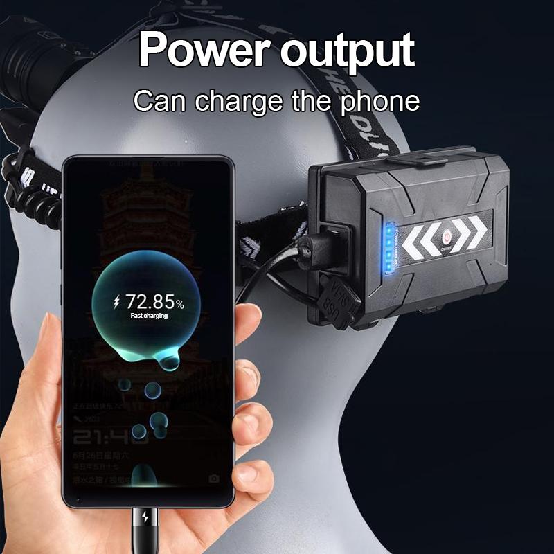 1000000LM XHP360 Мощный светодиодный налобный фонарь с зарядкой от USB, светодиодный налобный фонарь высокой мощности 18650, рыболовный фонарь