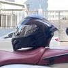 Мотошлем с полным лицом и задним спойлером из АБС-пластика, совместимый с Bluetooth, для мужчин, для езды в любое время года