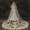 Summer Bridal Lace Edge Wedding Veil with Long Train