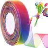 2.5M Rainbow Ribbon For Bouquets Flower Tie Transparent Ribbon 50 Yard Valentine's Day Proposal Gift Packaging Accessories