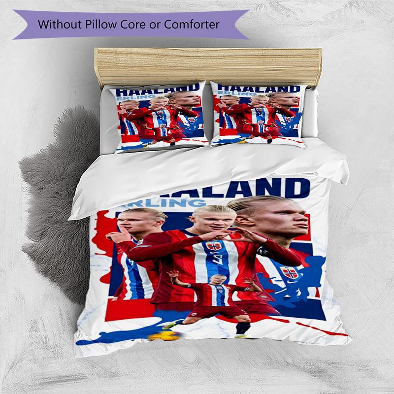 3pcs Haaland6 Design Cover Set - HD Printed Bedding with 1 Cover and 2 Pillowcases - Perfect for Home and Dorm Decor
