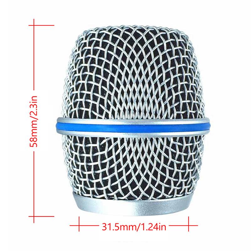 Microphone Replacement Head Steel Sm58 Mesh Handheld Microphone Grill Mesh Head