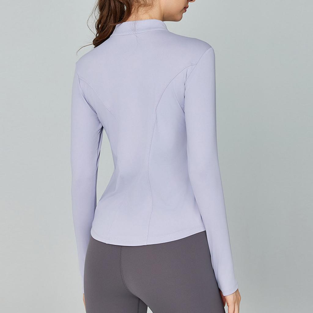 Одежда для йоги, топы с длинными рукавами для женщин со светоотражающими полосками и полумолнией, спортивные топы с узкой талией и топы для фитнеса для бега