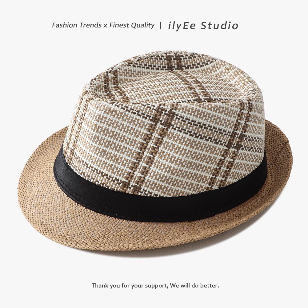 Мужская и женская летняя соломенная федора - Панама для пляжа с защитой от солнца