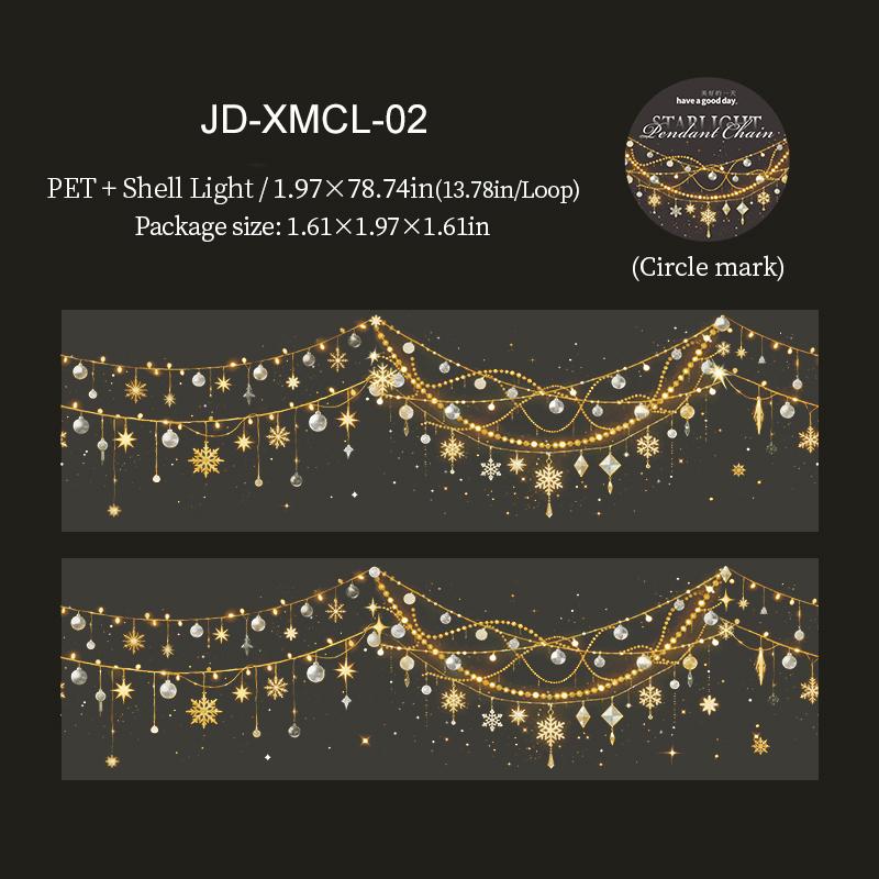 JIANWU Starlight Pendant Chain Series Vintage Butterfly Light Landscape Material Collage PET Tape Creative Journal Stationery