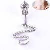 Изысканное кольцо в европейском и американском стиле со змеей и бриллиантом, кольцо в виде пупка, пряжка для пупка, 4 цвета, на заказ, вакуумный пупок из нержавеющей стали, гвоздь 