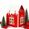 Christmas Cottage Gift Box 3D Pop Up House Boxes Festive Paper Craft with Snowflake Designs Reusable Packaging