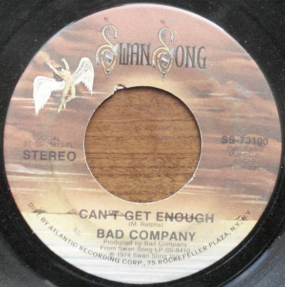 7-дюймовая пластинка BAD COMPANY Cant Get Enough SS70100 Swan Song 1974 UK Rock Б/у
