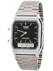 Часы Casio Silver Black Dual Time Размер AQ-230A-1D & - Silver/Silver Digit/Black/One