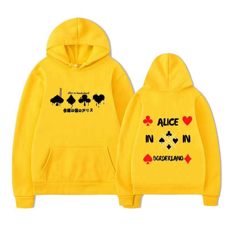 Alice In Borderland Hoodies Men Cartoon Cards Sweatshirt Vintage Unisex Pullover Men Graphic Hoody Oversize Clothing