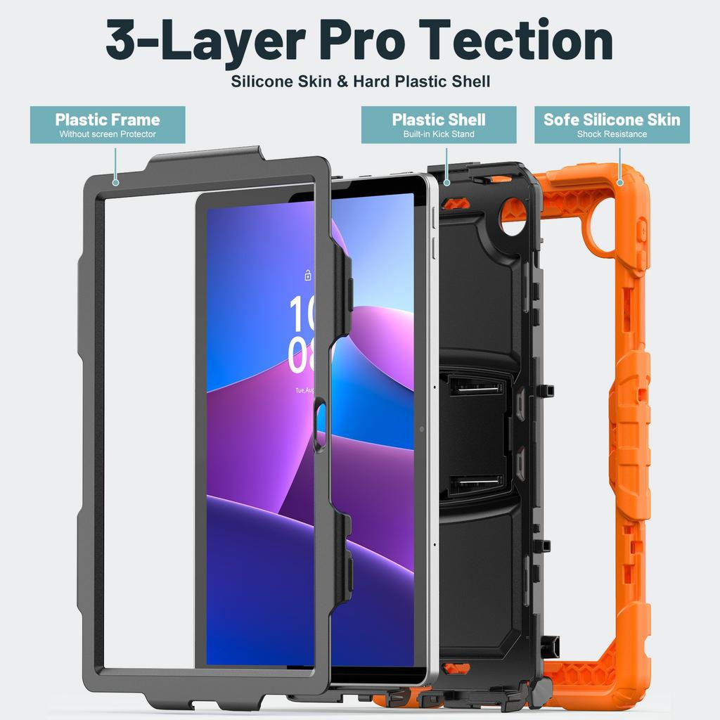 Для Lenovo Tab 10.1 (2025) TB-311XU/Tab TB311FU Чехол с подставкой PC+Силикон Противоударный Чехол для планшета