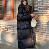 Пуховик женский зимний новый утолщенный капюшон куртка для пары средний и длинный свободный несмываемый модный пальто