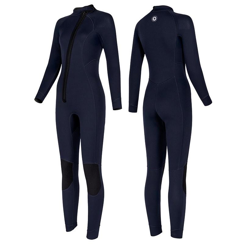 Womens 3mm Neoprene Full Wetsuit With Front Zip Freediving Surfing Warm Water Sports