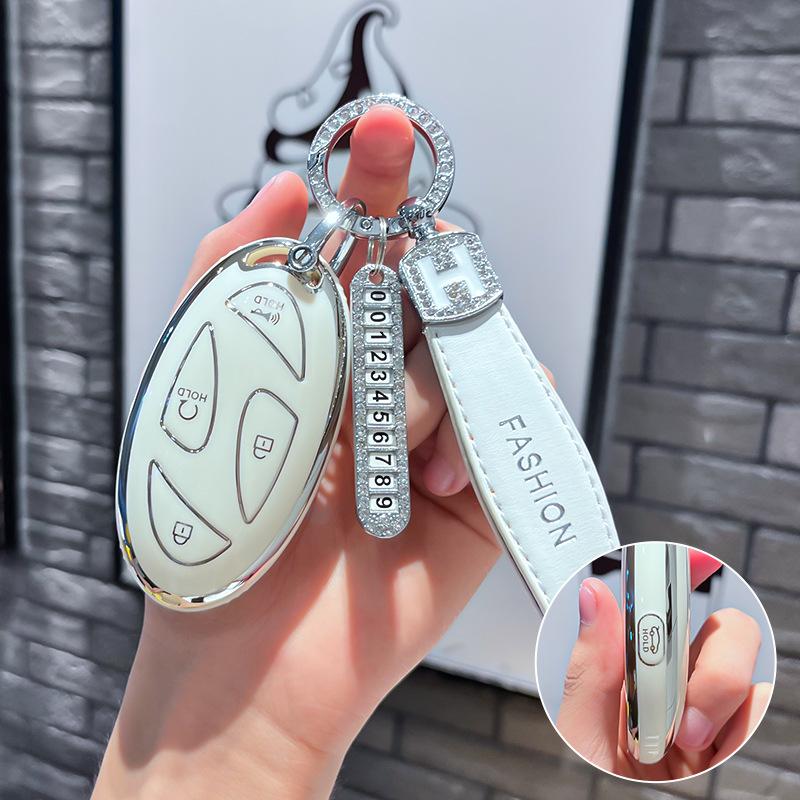 TPU Car Remote Key Case Cover Protect Shell Fob For New Hyundai Kona SX2 EV Grandeur GN7 IONIQ 6 2023 2024 Auto Accessories