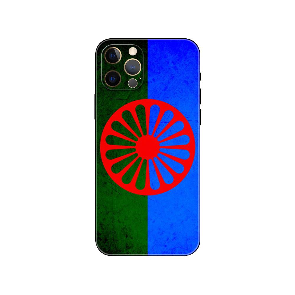 Чехол для телефона Gypsy Romani Roma Flag для iPhone 5 5S 2020se 6 6s 7 8 plus x 10 XR XS 11 12 13 mini pro MAX, черная задняя крышка из ТПУ
