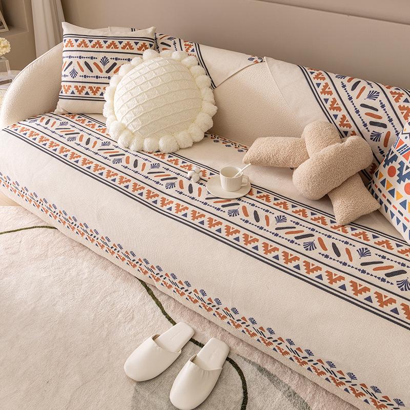 Чехол на диван, универсальная двусторонняя подушка для дивана, четырехсезонная нескользящая подушка, чехол из хлопка и льна, простое скандинавское полотенце для дивана