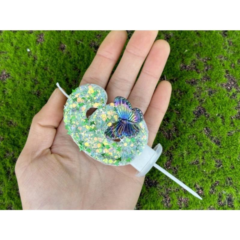 Креативная цифровая свеча на день рождения, украшение для торта, вечерние свечи на день рождения, бабочка