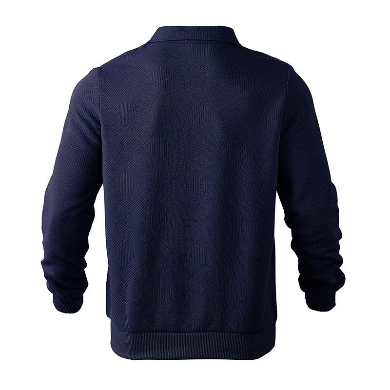 Men S Long Sleeve Half Zip Jacquard Pullover Sweatshirt For Spring Autumn