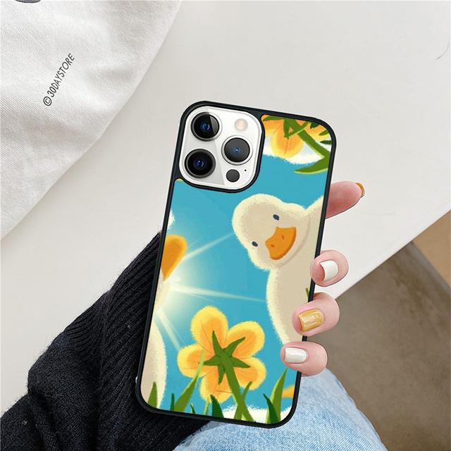 Забавный Мультяшный Утенок Чехол Для Телефона Для iPhone 17 Air 15 16 Чехол 11 13 14 Pro Max 12 Plus Max Fundas
