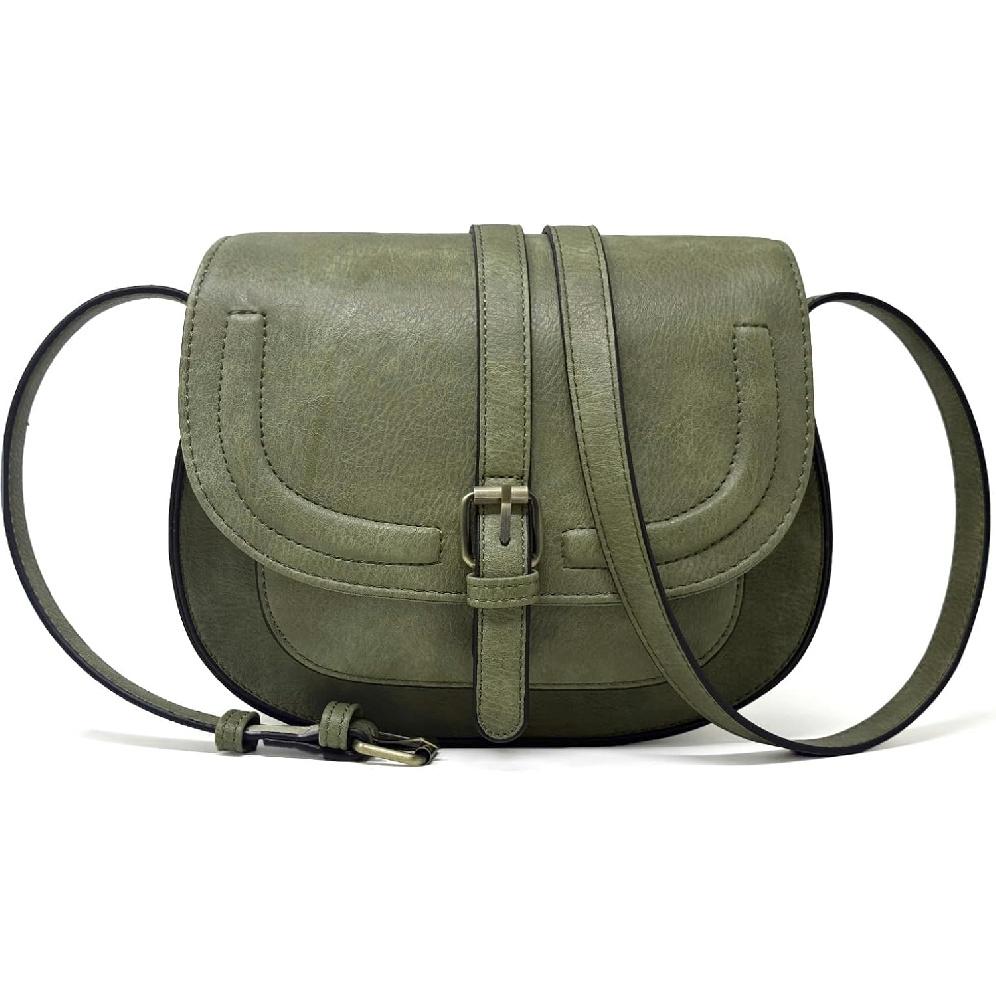 AFKOMST Crossbody Bags for Women,Small Saddle Purse and Boho Cross Body Handbags,Vegan Leather