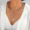 4 Pcs Simple Zircon Pearl Design Pendant Choker Necklace Set for Women Vintage Colorful Crystal Long Y-shaped Necklaces Jewelry