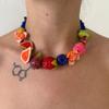 3D Fruit 3D Fruit Necklace Colorful Fruit Beaded Chain Necklace Handmade Necklace  Party Use