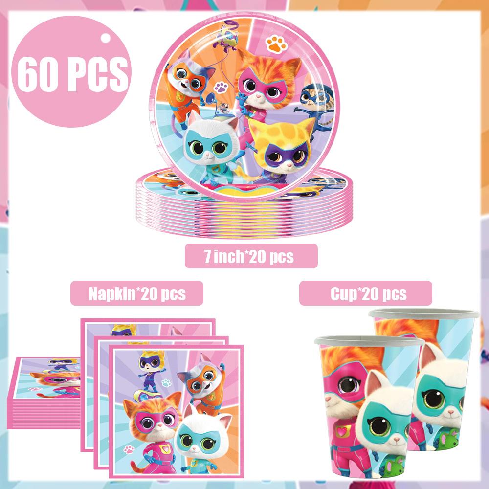 Superkitties Birthday Balloons Party Decorations Napkins Cake Topper Party Supplies Baby Shower Child Birthday Party Favors