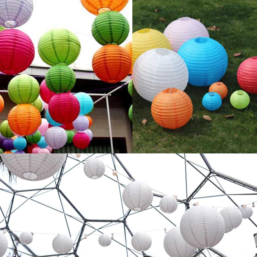 Mid Autumn 10/15/20/25/30/35/40cm Round White Lantern Paper Lantern Paper Lamp Hanging Lantern Ball