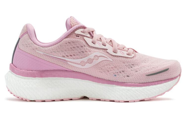 Men's Sneakers saucony Triumph 19 Running Shoes Unisex Low-top Pink/white
