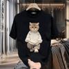 100% Cotton Short-sleeved T-shirt Men's New Summer Instagram High Street Trend Cartoon All-in-one Half-sleeved Casual Clothes
