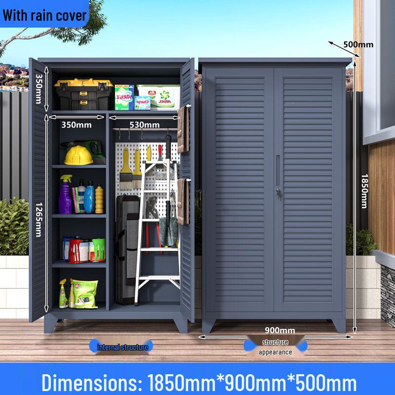 Outdoor Waterproof Storage Cabinet for Garden, Balcony, and Courtyard Tools and Sundries