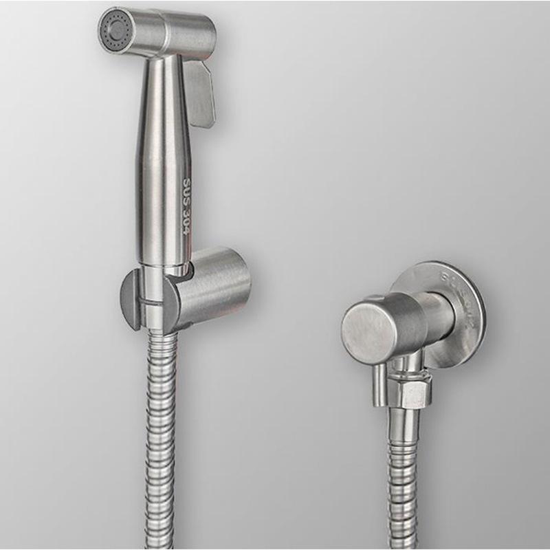 304 Нержавеющая сталь Черный Портативный Биде-распылитель Смеситель для биде Набор для биде в ванной Ручной распылитель Душевая лейка Самоочищающ