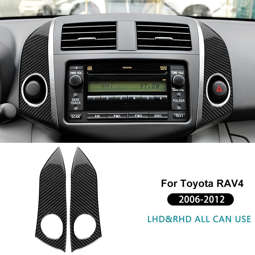 Настоящее мягкое углеволокно для Toyota RAV4 XA30 2006 2007 2008 2009 2010 2011 2012 RAV 4 Наклейка на боковую панель центральной консоли автомобиля