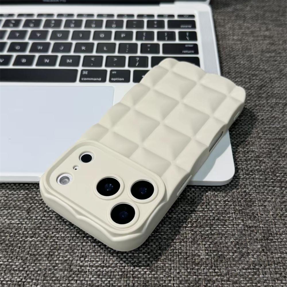3D чехол-клетка из ТПУ для iPhone 17 16 15 14 13 Pro Max Air, матовый, модный, ударопрочный, из мягкого силикона, задняя панель