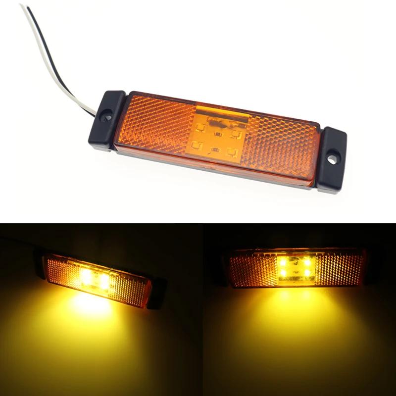 2x 12V 24V 4 LED Side Marker Lights Car External Warning Indicator Turn Signal Tail Light Position Lamps Trailer Truck Lorry Van