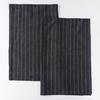 100% Pure Linen Kitchen Towels Set of 2 - French Stripe Design 18 x 24 Inch Dish Hand Towels - Handcrafted from Flax Linen Tea Towels- Linen