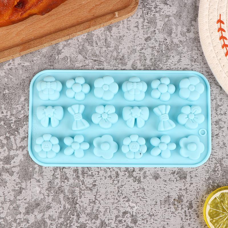 1 шт., 18 полостей, силиконовая форма для галстука-бабочки с цветком, Diy, пудинг, инструменты для выпечки льда, печенье, кондитерские изделия, десерт, помадка, свеча, форма для торта