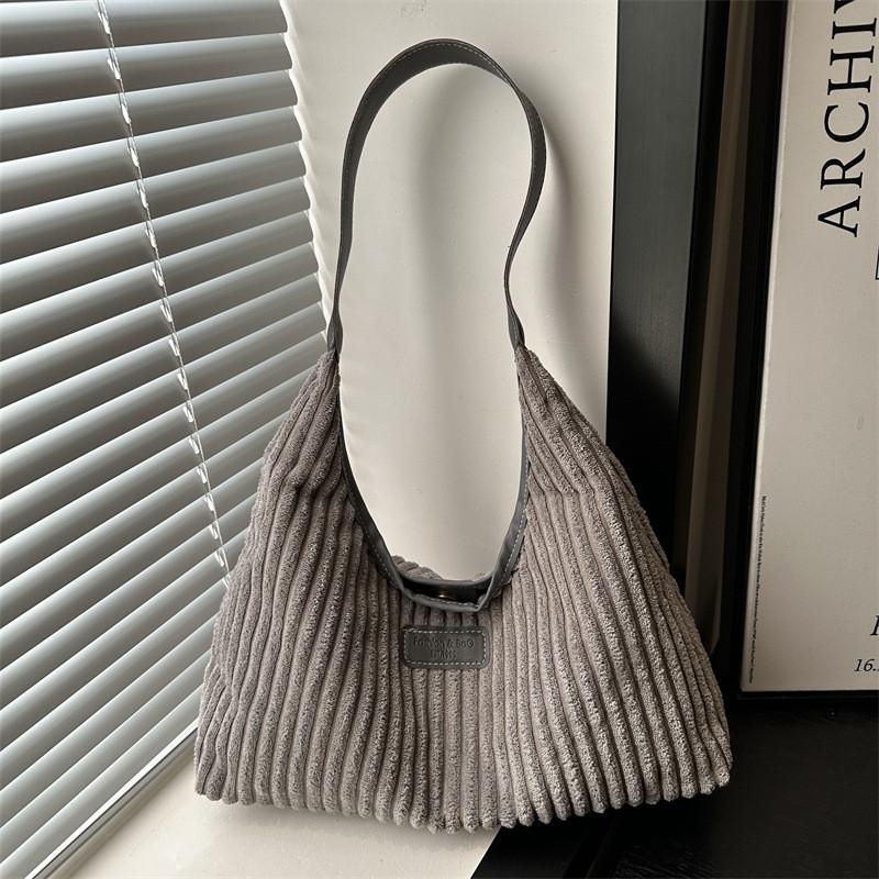 Модная большая вельветовая сумка через плечо для женщин, трендовая повседневная сумка-тоут