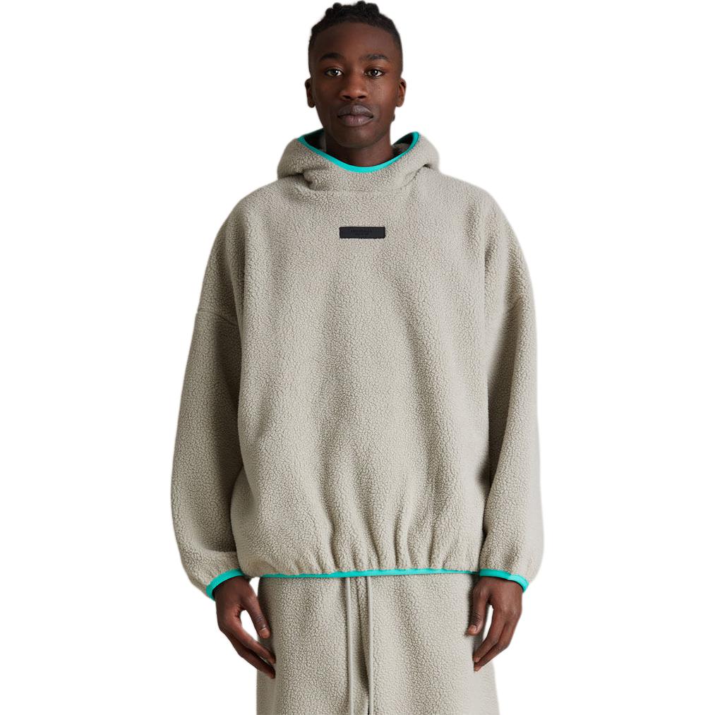Fear of God Essentials Толстовка-пуловер из поларфлиса с капюшоном Тюлень Мужские Топы Серый 202SP244265F
