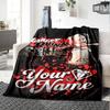 Name Custom Harley Clown Print Flannel Blanket High Quality Warm Comfortable Cover for All Seasons Perfect for Gifts Home Decor