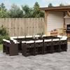 VidaXL Garden Dining Set with Cushions 15 Pcs Brown Rattan 3278000